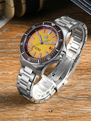 2025 New 40mm Upgraded Version H Links Bracelet Original Design Dive Watch SN0118-G-B San Martin New 40mm BB Diver Watch Classic Mens Watches NH35 Automatic Mechanical Sapphire Wine Red Ceramic Bezel Waterproof watch san martin watches,NH34 movement watch,San Martin SN0109-G-GMT,dive watches