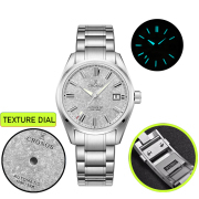 Cronos Men Watch 39mm Automatic Miyota 9015 Movement Wristwatches White Dial Birch Pattern 10 ATM L6040M Cronos Men Watch 39mm Automatic Miyota 9015 Movement Wristwatches White Dial Birch Pattern 10 ATM L6040M
