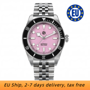 EU San Martin 40mm Pink BB Diver Watch NH35 Top Brand Classic Watch SN0128 San Martin New 40mm BB Diver Watch Classic Mens Watches NH35 Automatic Mechanical Sapphire Wine Red Ceramic Bezel Waterproof watch san martin watches,NH34 movement watch,San Martin SN0109-G-GMT,dive watches