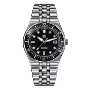 San Martin 40mm Enamel Spiral Dial Integrated Bracelet Men Diver Watch Miyota 9015 Automatic Mechanical Waterproof 200m SN0148