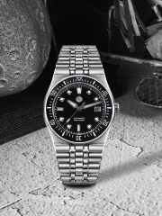 San Martin 40mm Enamel Spiral Dial Integrated Bracelet Men Diver Watch Miyota 9015 Automatic Mechanical Waterproof 200m SN0148