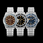 EU Thorn 40mm Men's Vintage Dive Watch Black/Blue Dial Sapphire Glass Aluminum Bezel Watch T023 V2