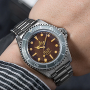 Thorn 40mm Men's Vintage Dive Watch Black/Blue Dial Sapphire Glass Aluminum Bezel Watch T023 V2