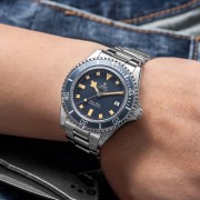 Thorn 40mm Men's Vintage Dive Watch Black/Blue Dial Sapphire Glass Aluminum Bezel Watch T023 V2