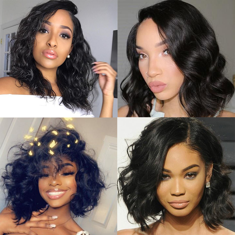 13x6 Lace Frontl Wig Body Wave Short Bob Lace Front Human Hair Wigs
