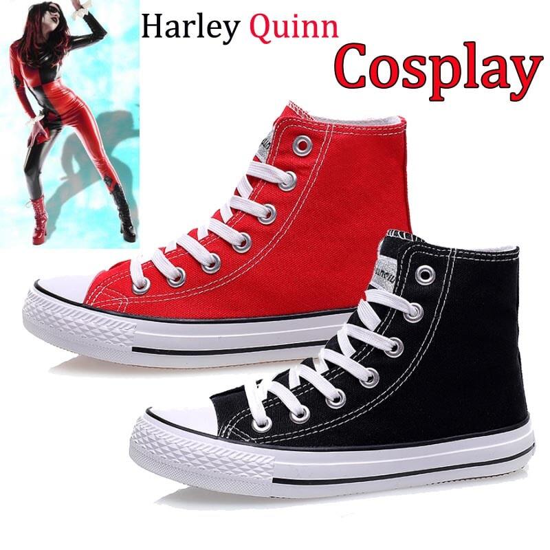 Harley Quinn Women�s Canvas Lace Up Flat Skate Casual