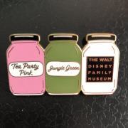 M202602275 2025 WDFM Tea Party Pink & Jungle Green Jars Pin Walt Disney Family Museum pin