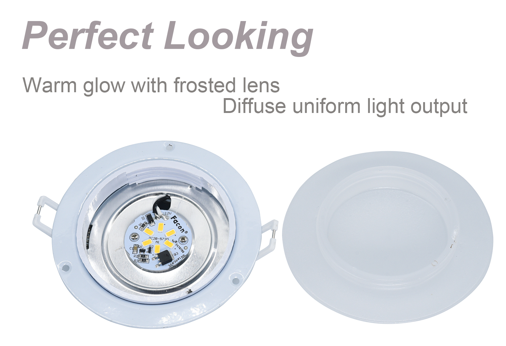 Facon 4.5Inch LED RV Puck Light Full Aluminum Recessed Mount Down Light