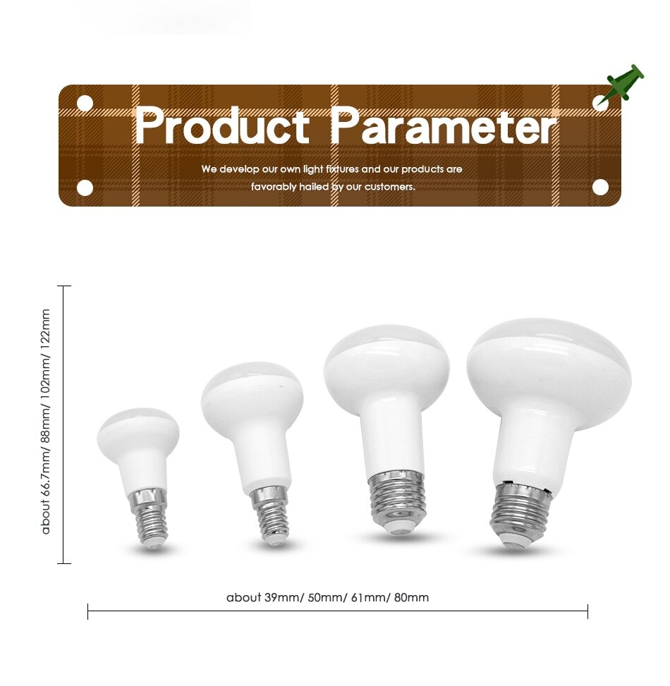 R39 R50 R63 R80 Dimbare E27 E14 Led Lamp Bombillas Lamp 3W 5W 9W Energie Cfl Ampul spotlight Licht Lampada Saving 220V 110V