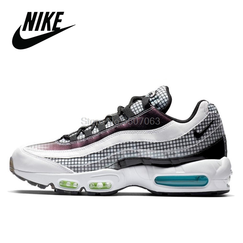 Air Max 95-Zapatillas de correr para hombre, calzado deportivo cómodo para correr al aire libre, color blanco plata