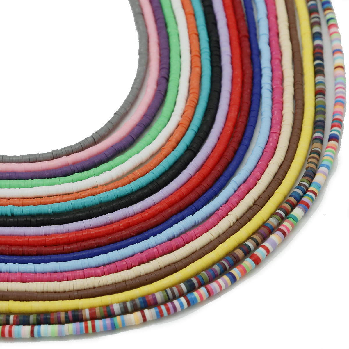 4 6mm 350Pcs/Lot Flat Round Polymer Resin Clay Beads Chip Disk Loose Spacer Handmade Beads For DIY Jewelry Making Bracelets