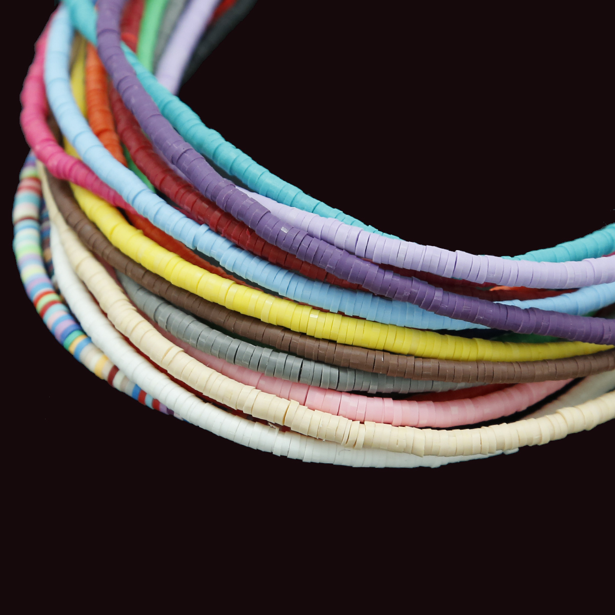 4 6mm 350Pcs/Lot Flat Round Polymer Resin Clay Beads Chip Disk Loose Spacer Handmade Beads For DIY Jewelry Making Bracelets
