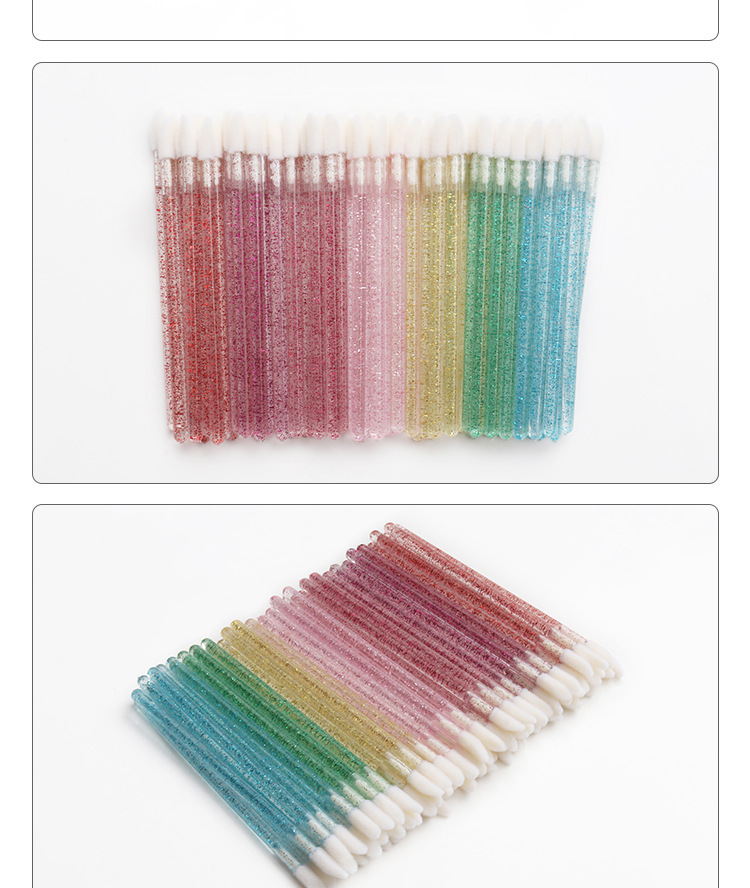 50Pcs/pack Disposable Crystal Eyelash Brushes Lip Brush Eyelash Extension Applicator Cleaner Beauty Makeup Tools