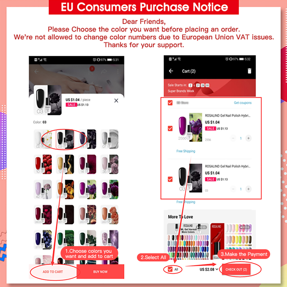 ROSALIND Gel Polish Set Manicure for Nails Semi Permanent Vernis top coat UV LED Gel Varnish Soak Off Nail Art Gel Nail Polish
