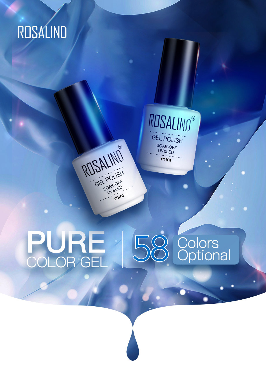 ROSALIND Gel Polish Set Manicure for Nails Semi Permanent Vernis top coat UV LED Gel Varnish Soak Off Nail Art Gel Nail Polish
