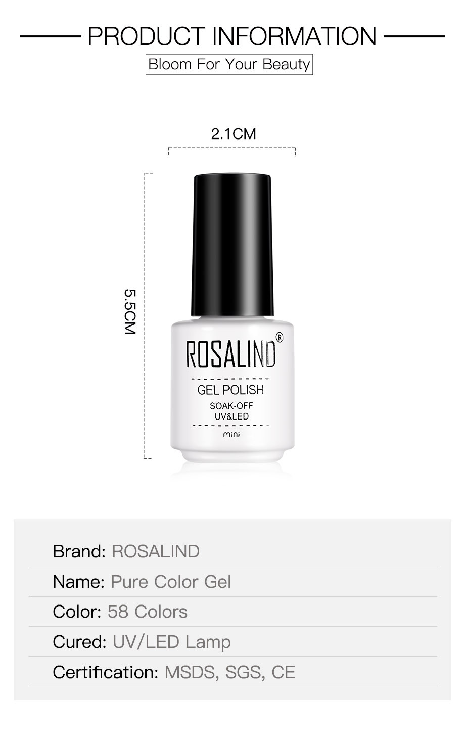 ROSALIND Gel Polish Set Manicure for Nails Semi Permanent Vernis top coat UV LED Gel Varnish Soak Off Nail Art Gel Nail Polish