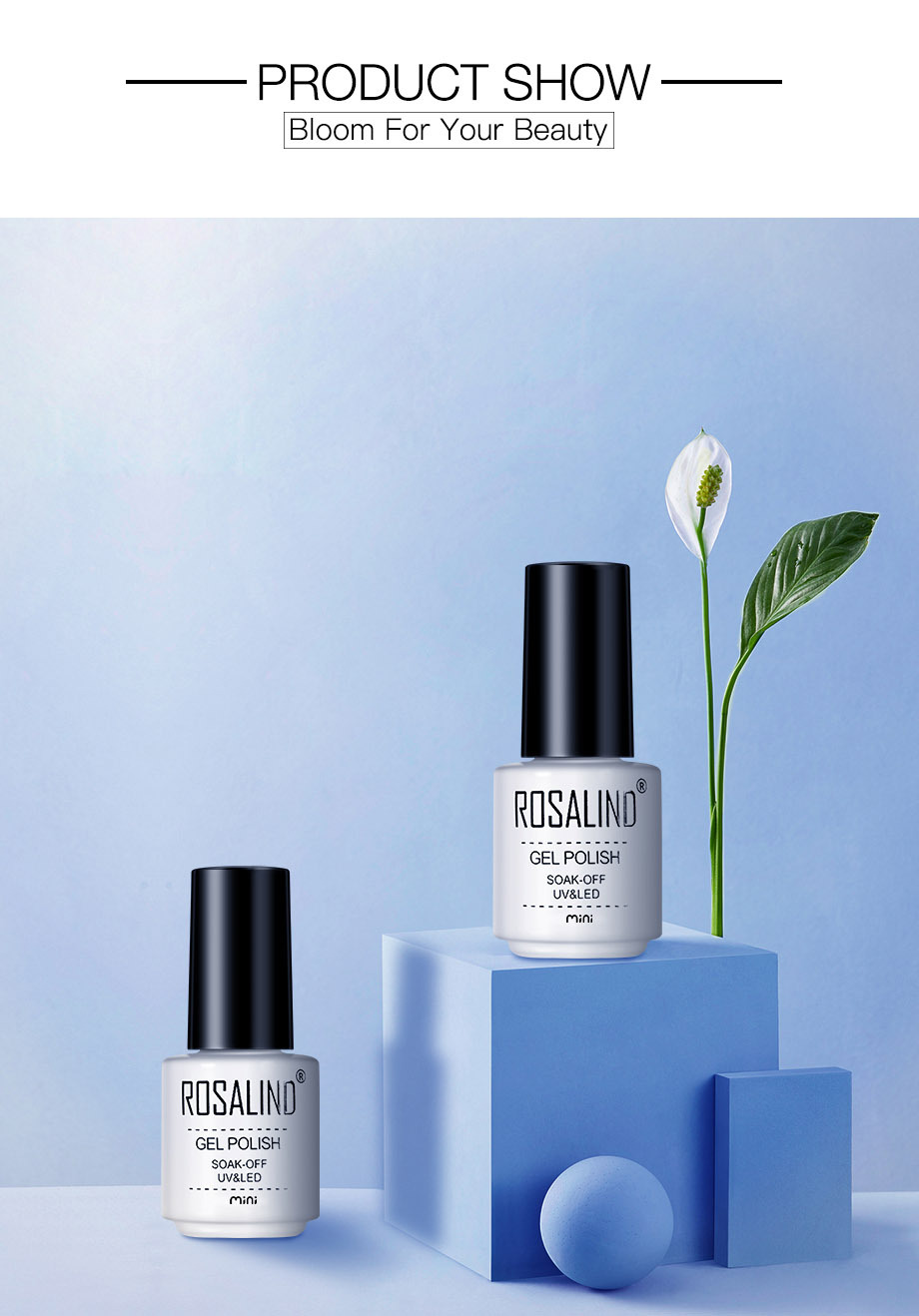 ROSALIND Gel Polish Set Manicure for Nails Semi Permanent Vernis top coat UV LED Gel Varnish Soak Off Nail Art Gel Nail Polish