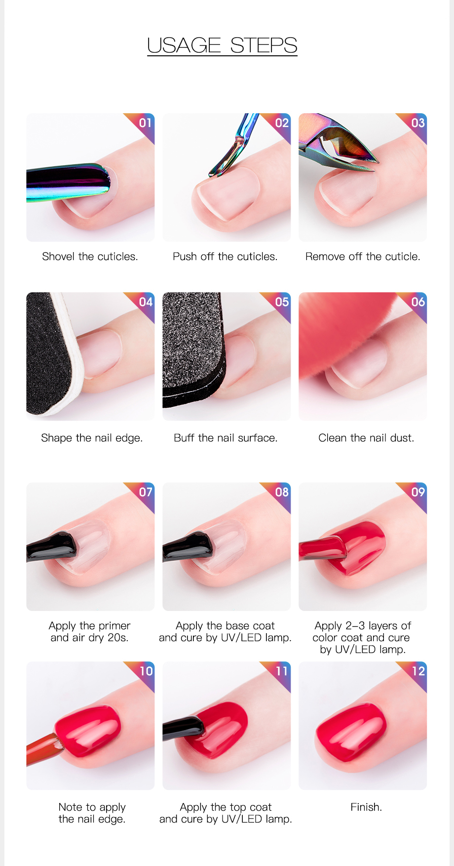 ROSALIND Gel Polish Set Manicure for Nails Semi Permanent Vernis top coat UV LED Gel Varnish Soak Off Nail Art Gel Nail Polish
