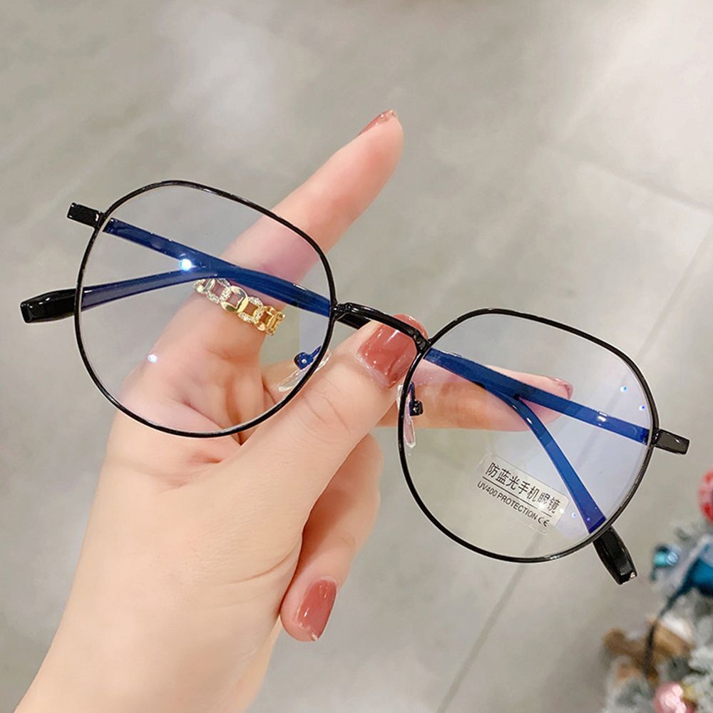 Vintage Anti Blue light Glasses Frame Round Lens Optical Mirror Simple Metal Women Men Transparent Eyewear Frames