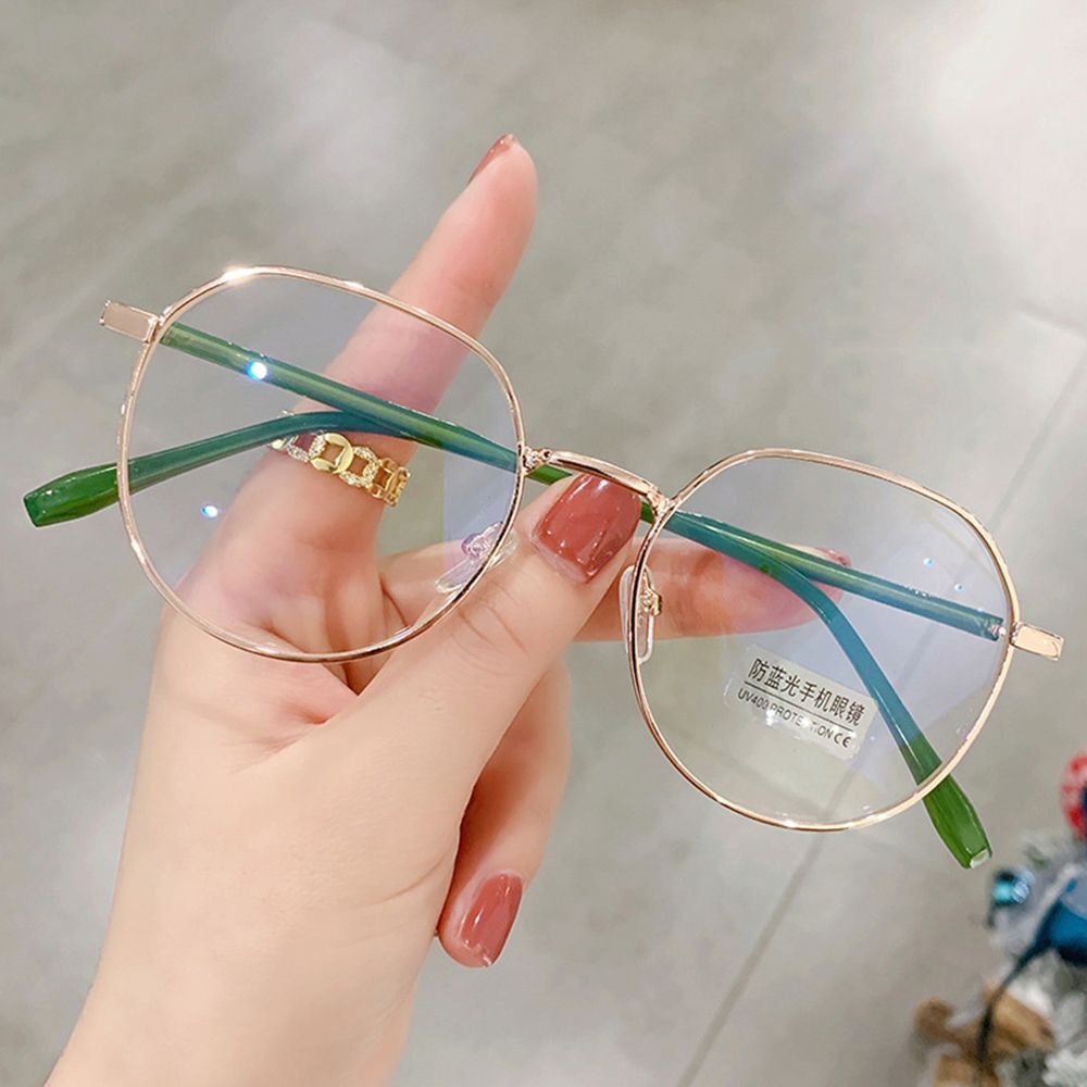 Vintage Anti Blue light Glasses Frame Round Lens Optical Mirror Simple Metal Women Men Transparent Eyewear Frames