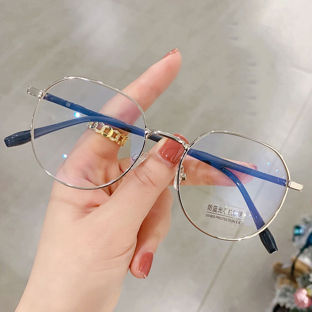 Vintage Anti Blue light Glasses Frame Round Lens Optical Mirror Simple Metal Women Men Transparent Eyewear Frames
