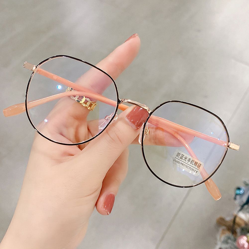 Vintage Anti Blue light Glasses Frame Round Lens Optical Mirror Simple Metal Women Men Transparent Eyewear Frames