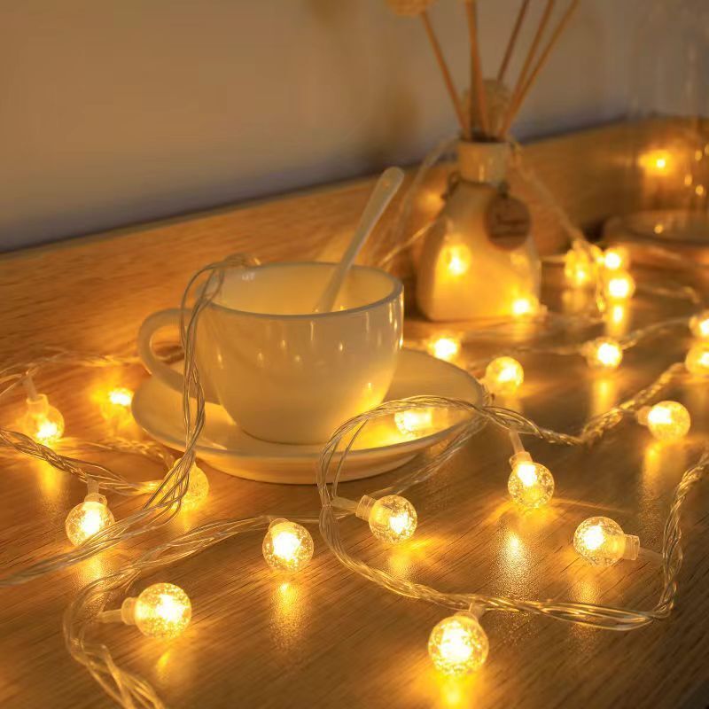 1.5M 10LED Battery Operated Room Christmas Wedding Lights Outdoor Garden Led Bubble Ball String Light For Holiday Decoration