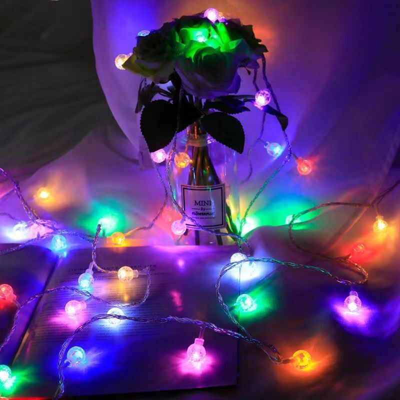 1.5M 10LED Battery Operated Room Christmas Wedding Lights Outdoor Garden Led Bubble Ball String Light For Holiday Decoration