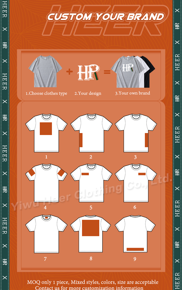 High Quality 100% Cotton Blank Men's T-shirts Heavyweight Oversized Tshirt Printing Custom T Shirt