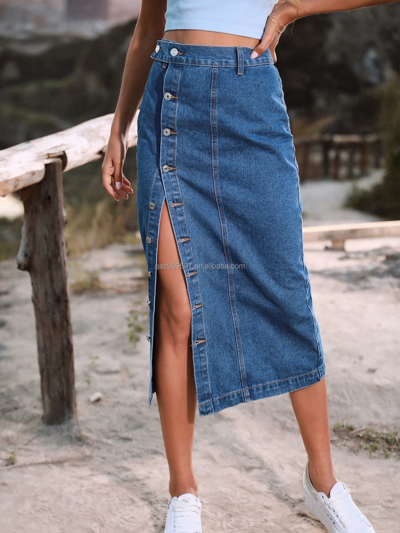 Summer New Women's Long denim Skirt Vintage High Waist Jeans Skirt Women's Straight Tube Large A-line Pencil Skirt