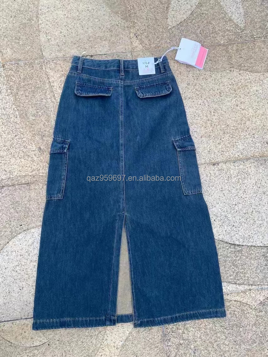 Summer New Women's Long denim Skirt Vintage High Waist Jeans Skirt Women's Straight Tube Large A-line Pencil Skirt
