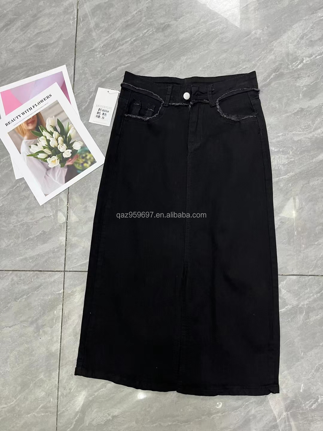 Summer New Women's Long denim Skirt Vintage High Waist Jeans Skirt Women's Straight Tube Large A-line Pencil Skirt