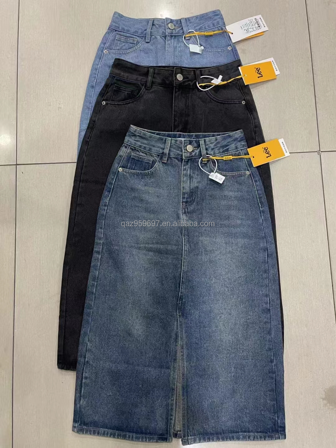 Summer New Women's Long denim Skirt Vintage High Waist Jeans Skirt Women's Straight Tube Large A-line Pencil Skirt