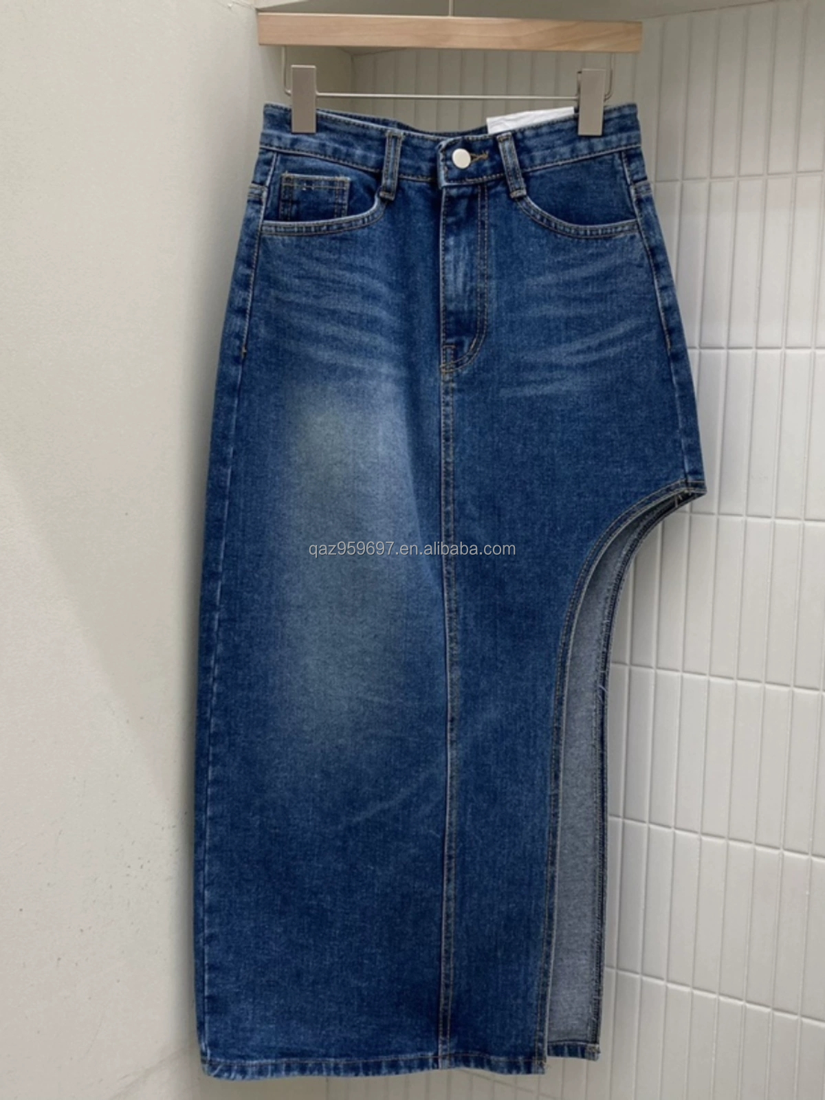Summer New Women's Long denim Skirt Vintage High Waist Jeans Skirt Women's Straight Tube Large A-line Pencil Skirt