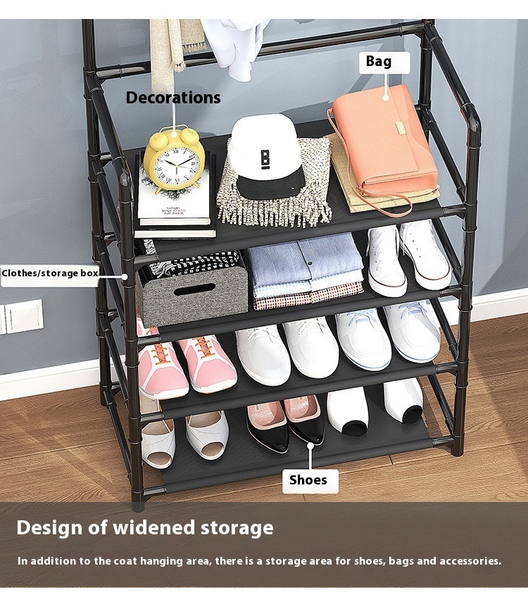 high quality entryways coat rack floor Stand clothes and hanging hat rack Metal shoes hanging bags storage racks with bedroom