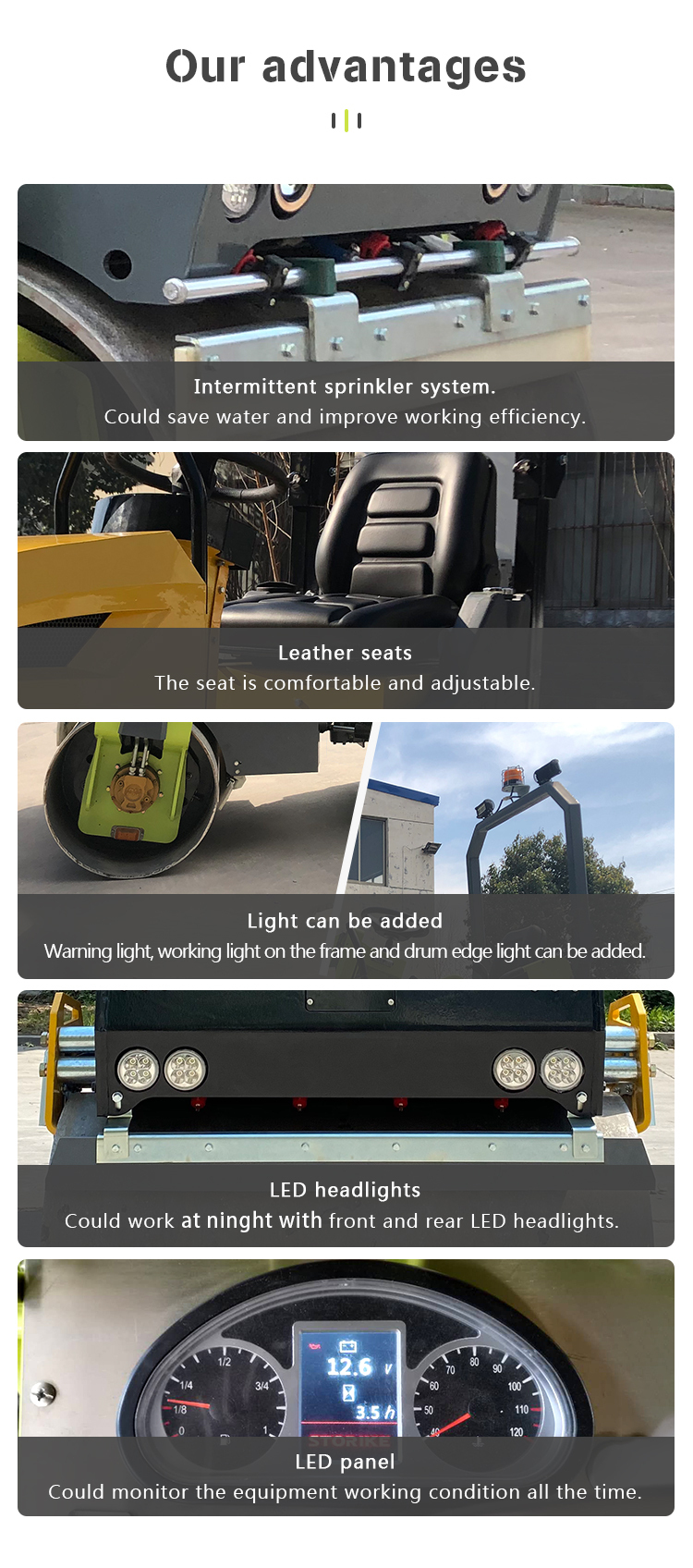 1 ton road roller compactor storike road roller double drum road roller high quality