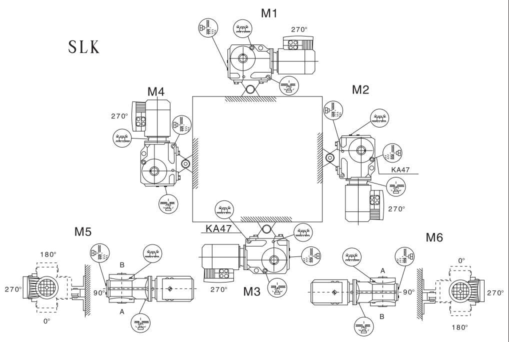 K Series Aluminium Industrial K Series 1:50 Ratio Speed Reducer Gearbox Bevel Helical Gear Box