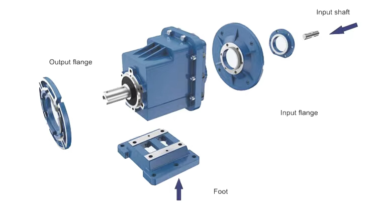 RC Series Speed Reducer Gearbox With Foot Mounting Electric Steer Gear Box Small Differential Gear Box