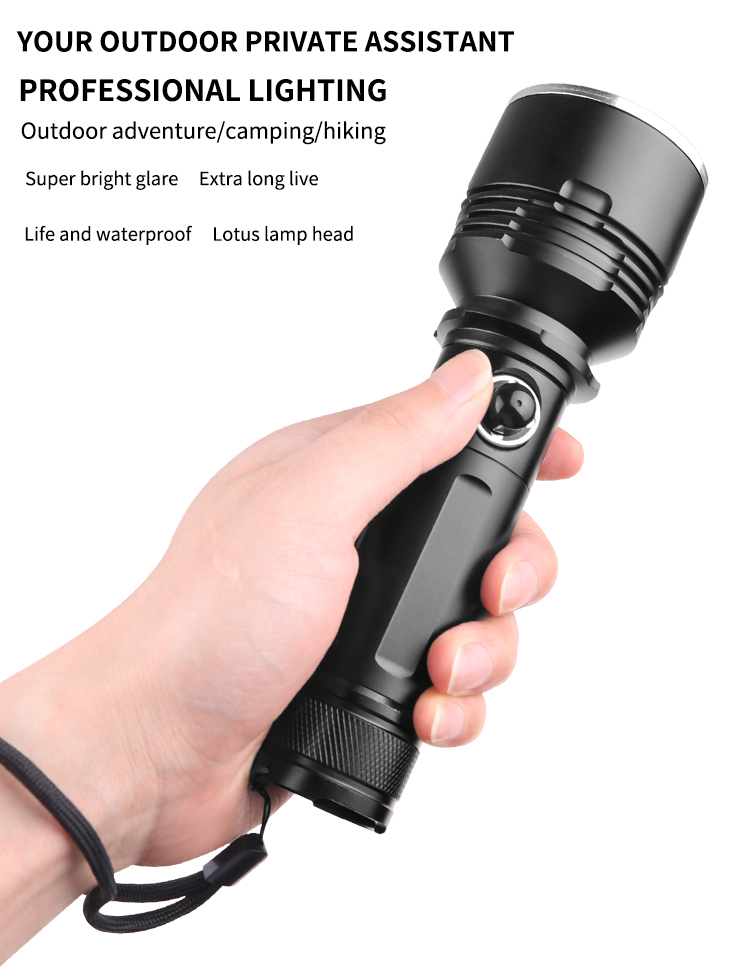 Wholesale Strong Light LED Tactical Flashlight for Diving Scuba Deep Sea Adventures Waterproof Underwater Flashlight