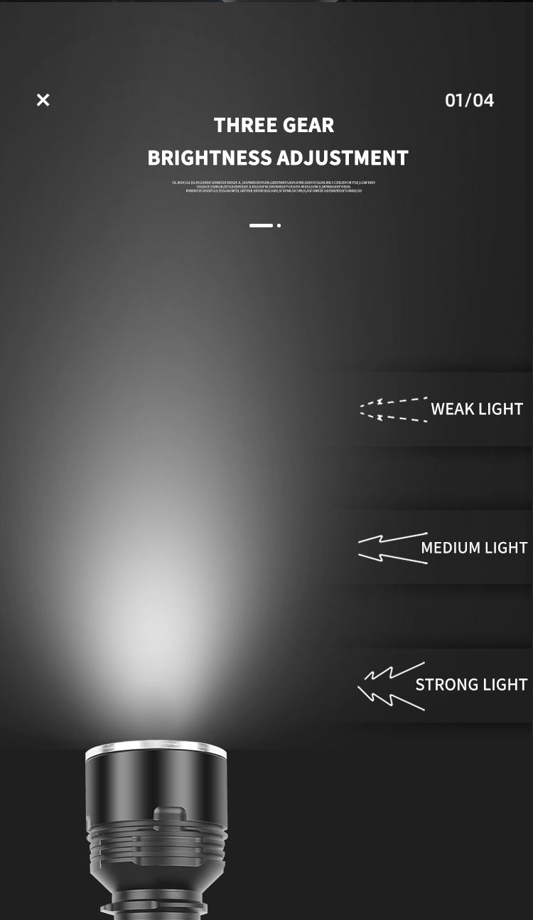 Wholesale Strong Light LED Tactical Flashlight for Diving Scuba Deep Sea Adventures Waterproof Underwater Flashlight