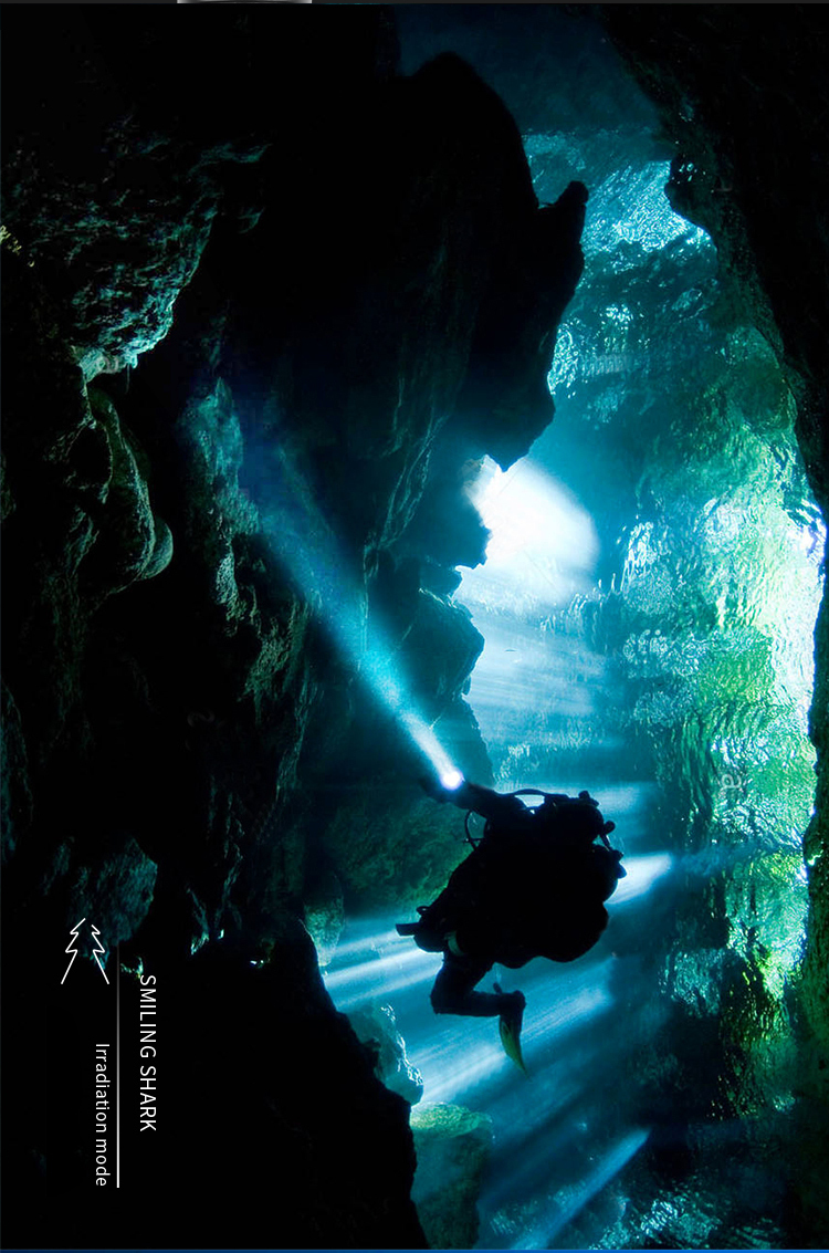 Wholesale Strong Light LED Tactical Flashlight for Diving Scuba Deep Sea Adventures Waterproof Underwater Flashlight