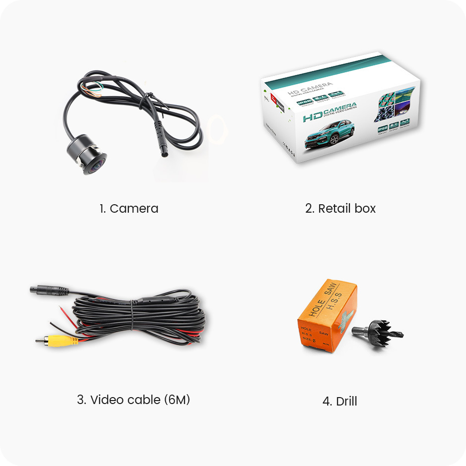GreenYi AHD 1920x1080P Car Rear View Camera Full HD Night Vision 170° Fisheye Lens Vehicle Reversing Front Cam C301