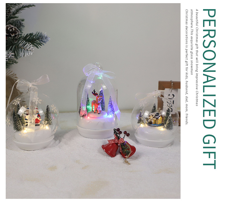 Personalised Small Christmas Decoration Ball Cheap Glass Light up Glass Ornament Christmas Balls Ornaments