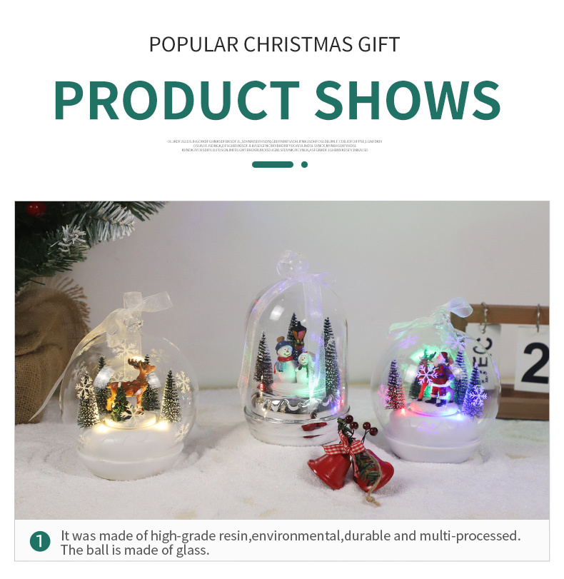 Personalised Small Christmas Decoration Ball Cheap Glass Light up Glass Ornament Christmas Balls Ornaments