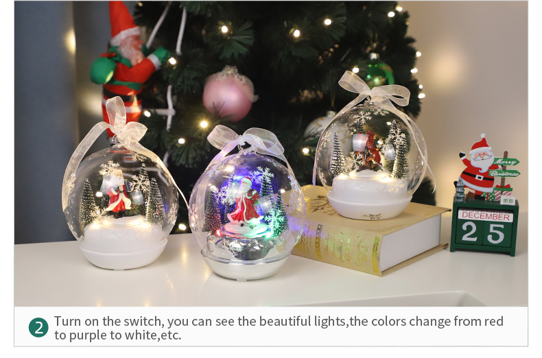 Personalised Small Christmas Decoration Ball Cheap Glass Light up Glass Ornament Christmas Balls Ornaments