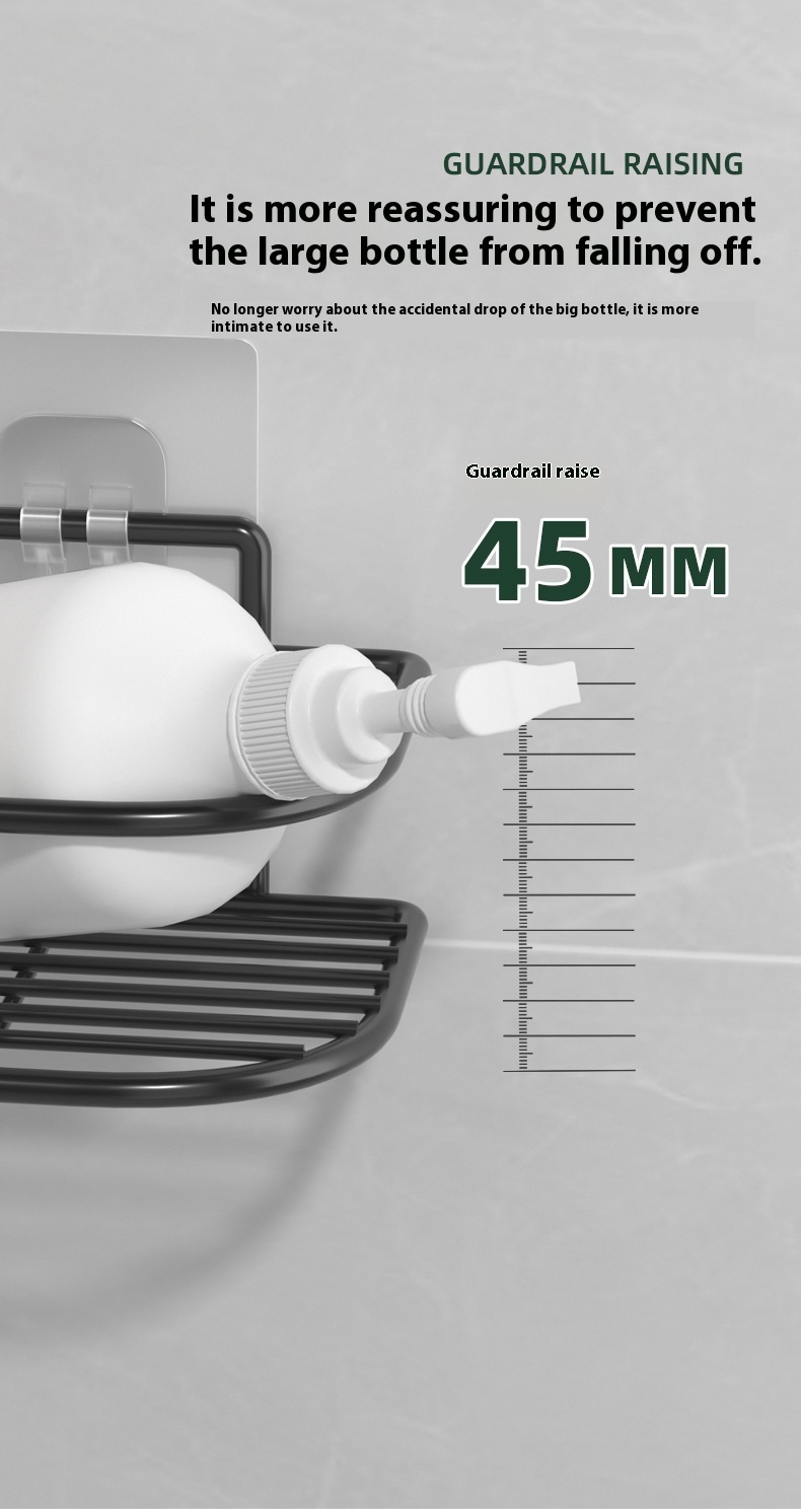 Strong Adhesive Metal Corner Storage Rack Punch-Free Toilet Triangle Iron Bathroom Shelf