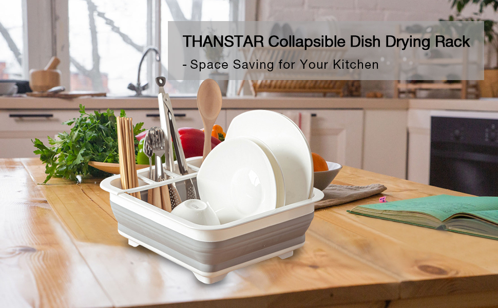 THANSTAR Collapsible Dish Drying Rack