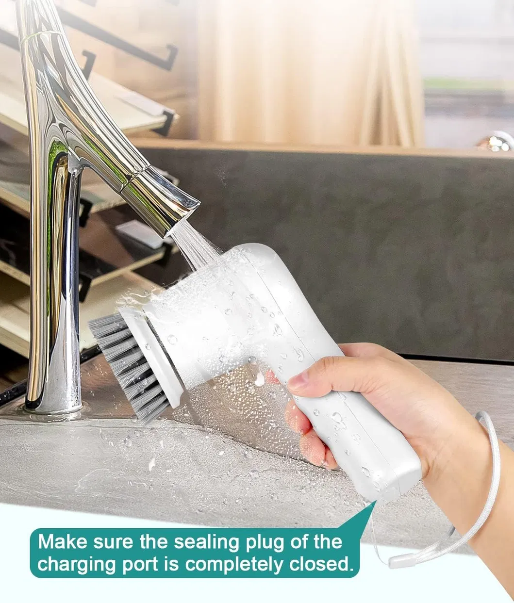 OEM Electric Spin Scrubber with Battery Level Display 2 Speeds Electric Cleaning Brush
