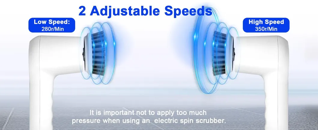 OEM Electric Spin Scrubber with Battery Level Display 2 Speeds Electric Cleaning Brush