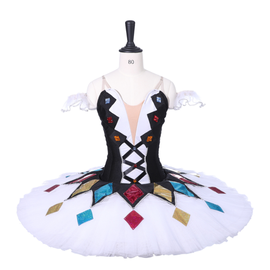 Professional Ballet Tutus Girls Pancake Harlequinade Nutcracker dolls Columbine ballet dress WHITE